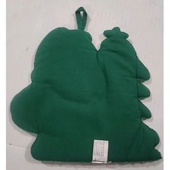 2 Vintage Christmas Potholders Santa Christmas Tree Kitty CatBasket Poinsettias - Picture 3 of 9